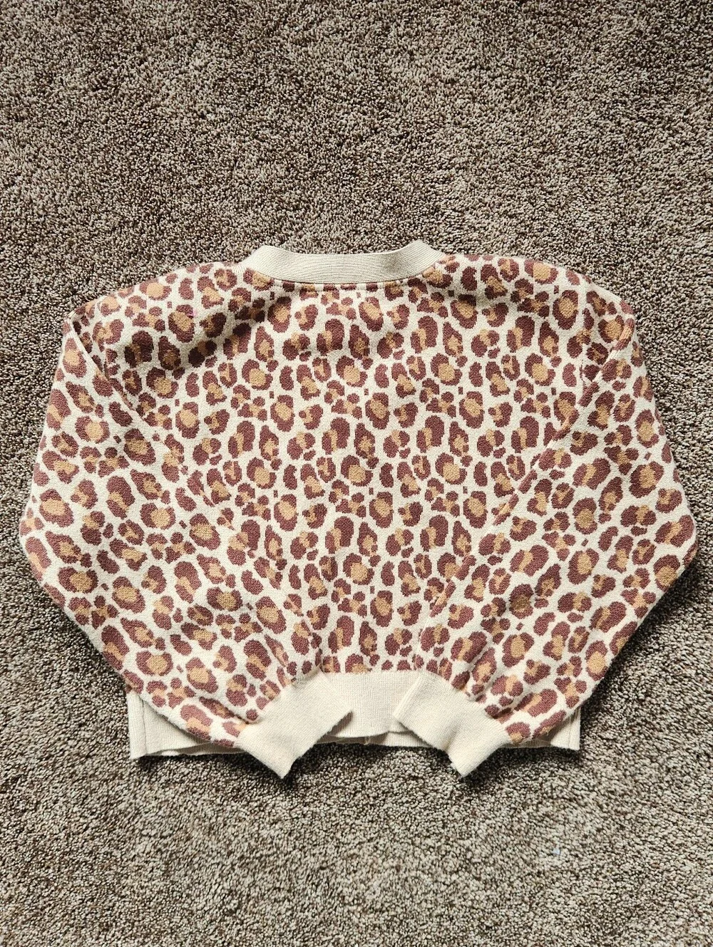 Rachel Zoe Leopard Chic Button Down Girls Cardigan Sweater Size Large